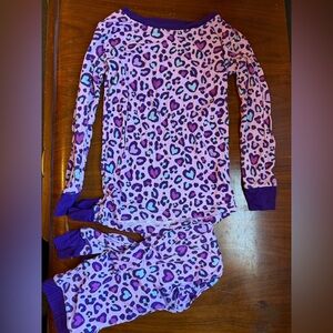 Little Sleepies Purple Leopard Print Heart Pajama Set
